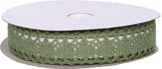 Dantelă Panglică Monocromie Verde 4.5metri cu lățime 15mm