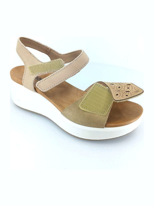 Damenplattformen Beige