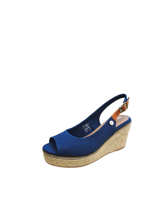 Refresh Anatomic Women's Fabric Platform Espadrilles Blue