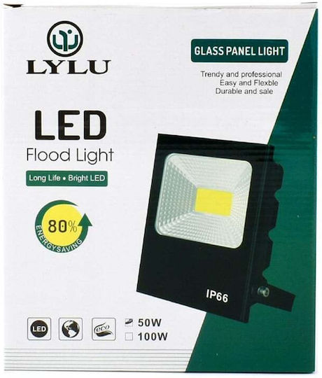 Στεγανός Προβολέας LED 50W Ψυχρό Λευκό 6500K IP66