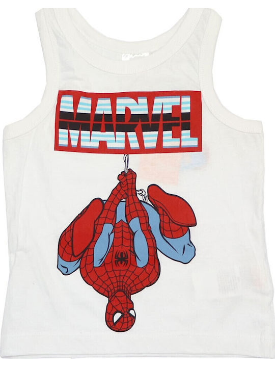 Marvel Παιδική Πιτζάμα Καλοκαιρινή Λευκή