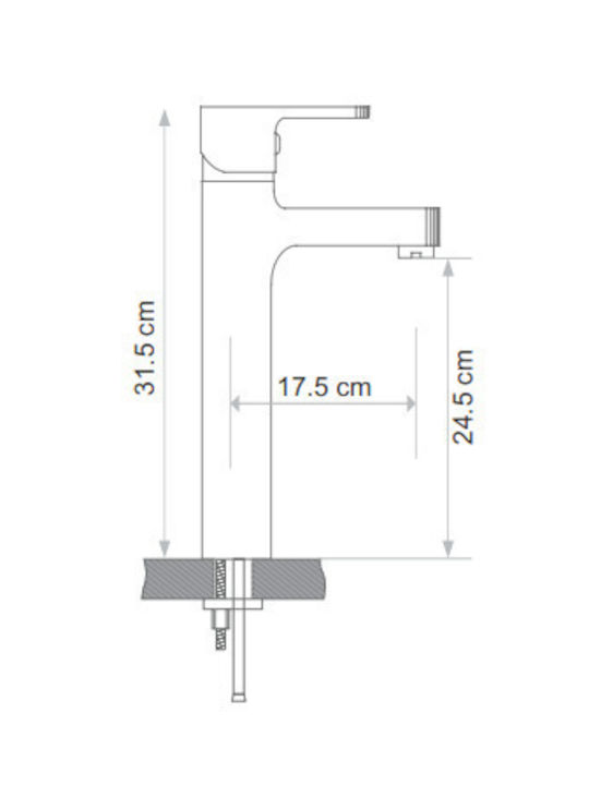 Forte Mixing Tall Sink Faucet Silver