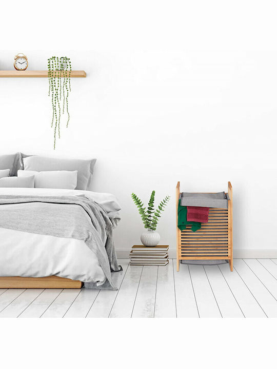 Relaxdays Wäschekorb Bamboo 6lt Grau