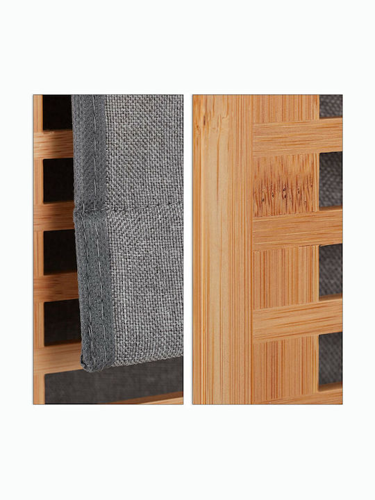 Relaxdays Wäschekorb Bamboo 6lt Grau