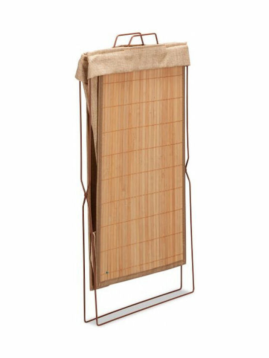 Relaxdays Coș De Rufe Din Bambus Pliabil 40lt Cu Capac 38x22x61cm Maro