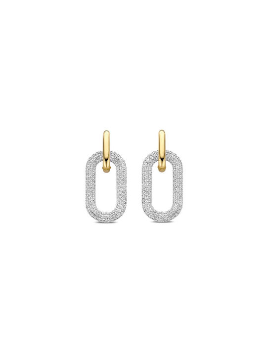 Ti Sento Earrings Pendants made of Silver Gold Plated with Stones