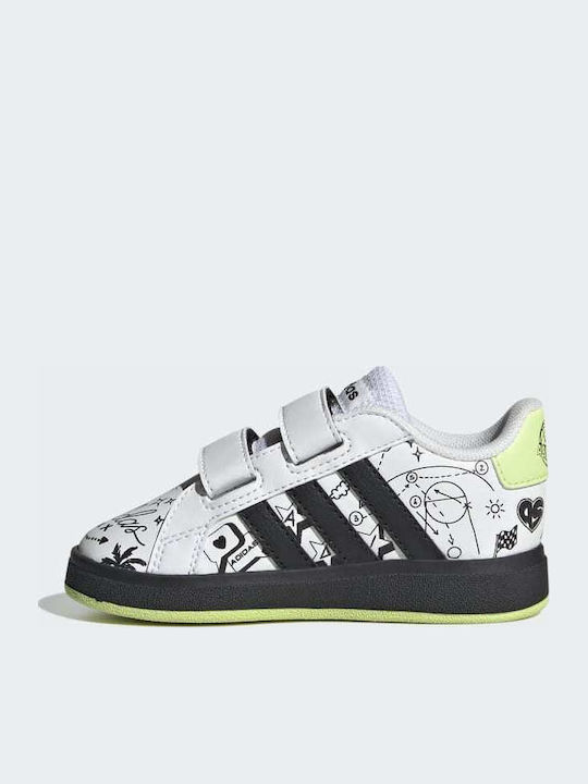 Grand Court GRAND COURT 2.0 Kids Sneakers with Scratch Cloud White / Core Black / Pulse Lime