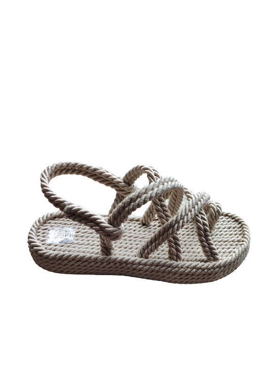 Women's Sandals With Rope Stratigos 213 Beige