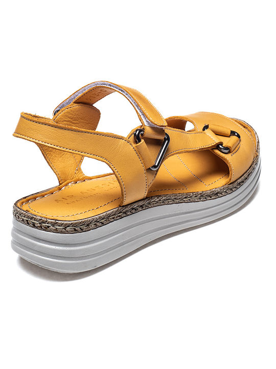 Damen Flache Sandalen in Gelb Farbe
