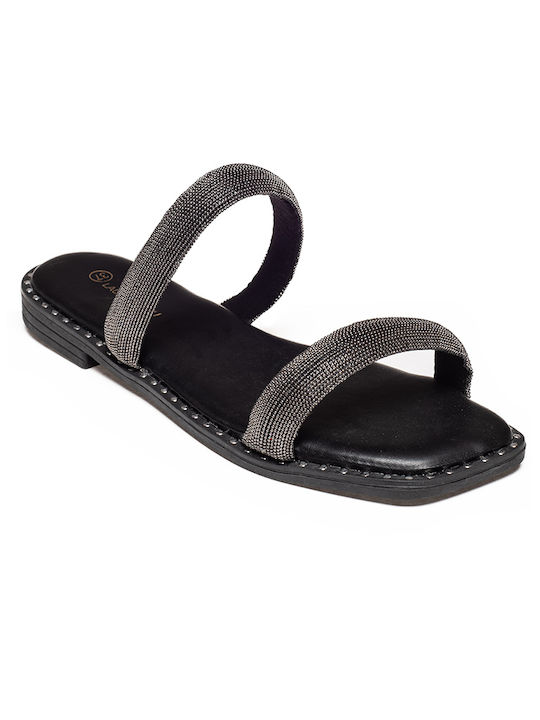 Laura Virgili Women's Flat Sandals in Black Color