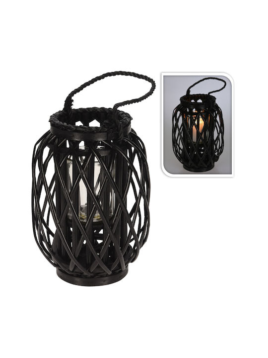 Wooden Lantern Black 23x23x30cm