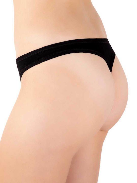 Elite Form Cotton Women's String Black