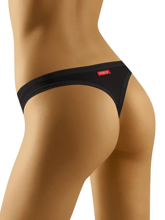 Wolbar Stringi Simple Soft Bumbac Femeie Șir de caractere Negru