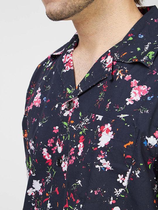 Κοντομάνικο Πουκάμισο Floral Μαύρο