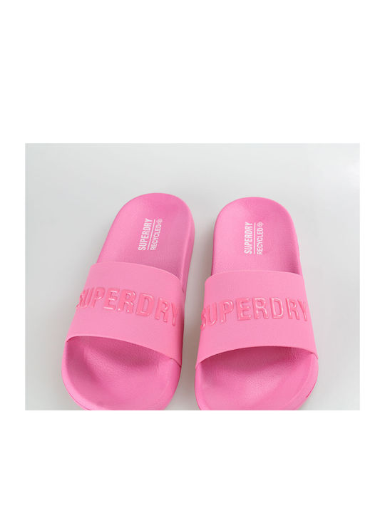 Superdry Code Logo Vegan Pool Slides σε Ροζ Χρώμα