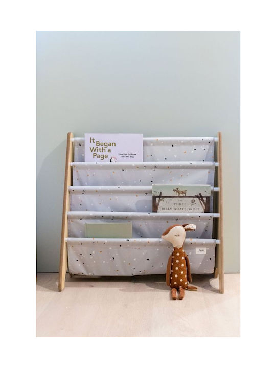 Kids Wooden Bookcase Gray 25.4x25.4x61cm