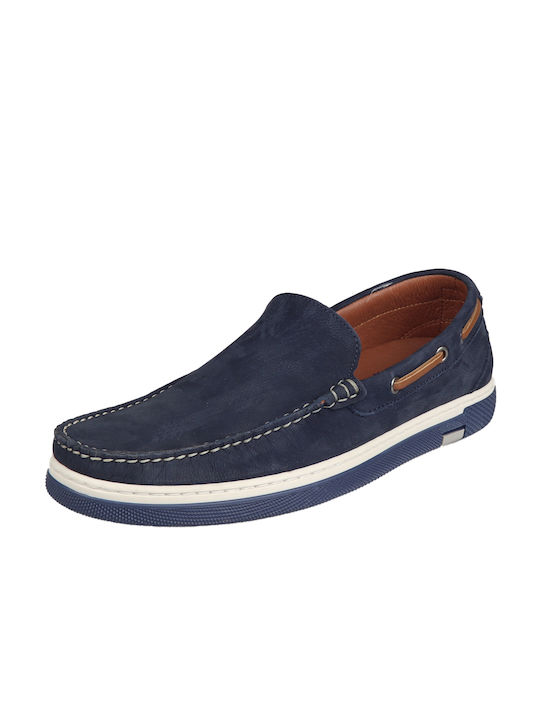 Damiani Men's Leather Moccasins Blue