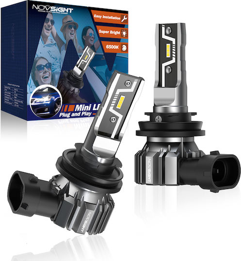 NovSight Lamps Car & Motorcycle H11 LED 6500K Cold White 12V 50W 2pcs