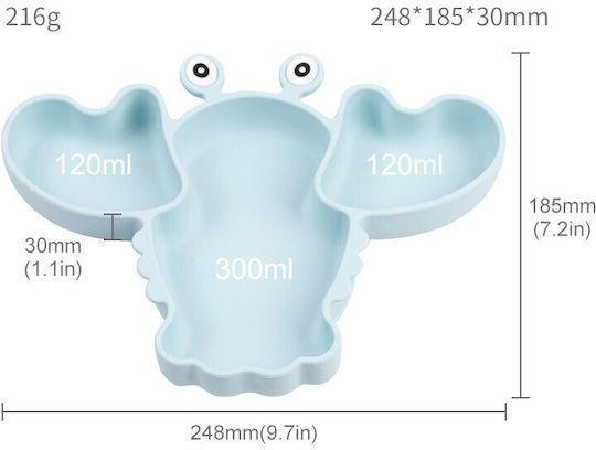 Queen Mother Baby Food Plate Lobster made of Silicone Pink