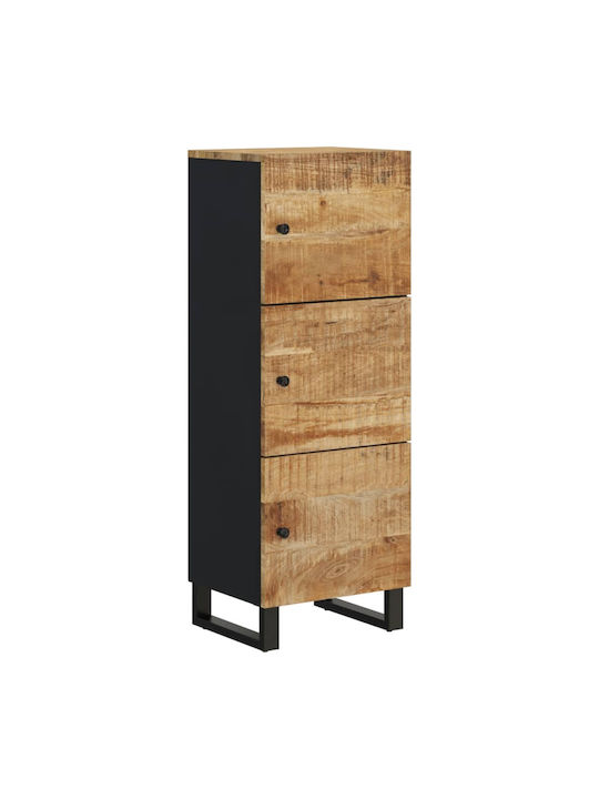 vidaXL Büroaufbewahrungsschrank aus Massivholz Natürlich 40x33x110cm