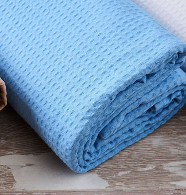 Blanc de Blanc Super Double Hotel Pique Blanket Light Blue 230x265cm