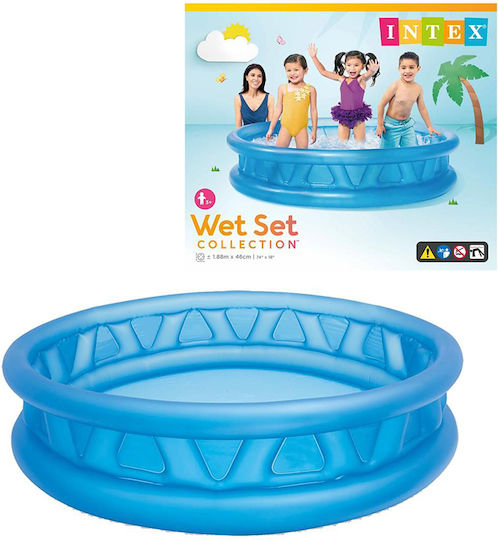 Intex V0200214 Children's Round Swimming Pool 666lt Inflatable 188x46cm Blue