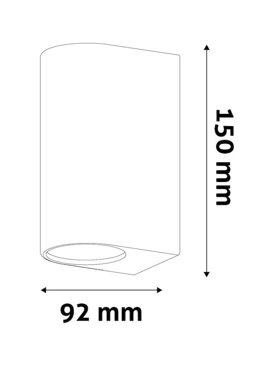 Avide Wall-Mounted Outdoor Spot Light GU10 IP44 10εκ.