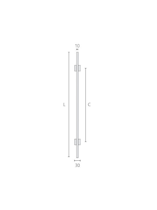 Zogometal Handle Front Door 3130 3130 1200mm Stainless steel