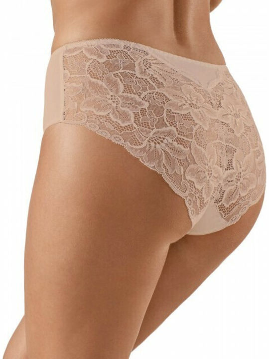 Babell Baumwolle Damen Slip mit Spitze Beige