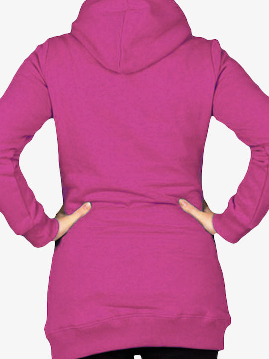 Urban Classics Women's Long Hooded Sweatshirt Fuchsia