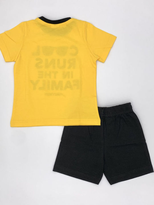 Cotton Planet Kids Set with Shorts Summer 2pcs Yellow