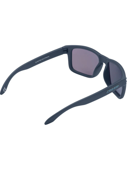 CressiSub Blaze Men's Sunglasses with Blue Plastic Frame and Polarized Lens XDB100310