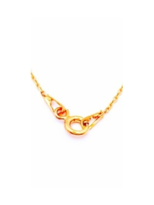 PS Silver Necklace Eye from Gold Plated Silver with Zircon