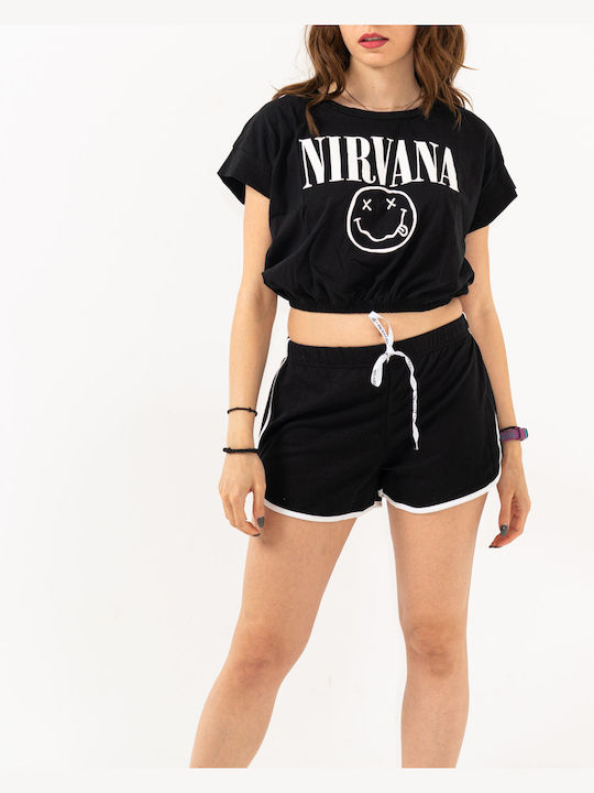 Γυναικείο T-shirt Nirvana Top σε Μαύρο χρώμα