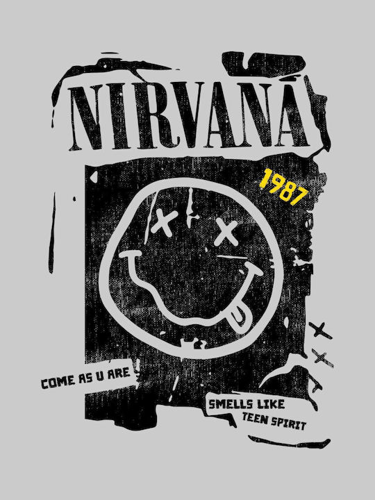 T-shirt Nirvana μακρυμάνικο σε Μαύρο χρώμα