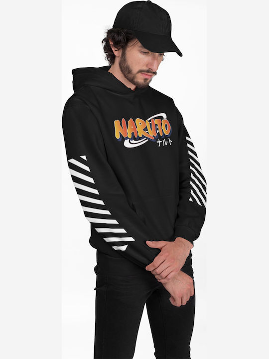 T-shirt Studio UCHIHA Φούτερ με Κουκούλα Naruto Μαύρο