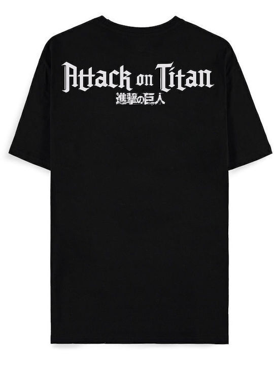 Pegasus T-shirt Attack on Titan Logo σε Μαύρο χρώμα