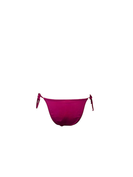Bikini Slip με Κορδονάκια Φούξια