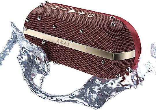 Akai ABTSW-30R Waterproof Bluetooth Speaker 20W with Battery Life up to 15 hours Red