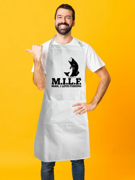 Koupakoupa i love Ποδιά Κουζίνας Λευκή KP_9020_APRON-BBQ-ADULT