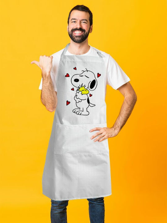 Koupakoupa Snoopy Love Küchenschürze Weiß KP_5329_APRON-BBQ-ADULT 1Stück