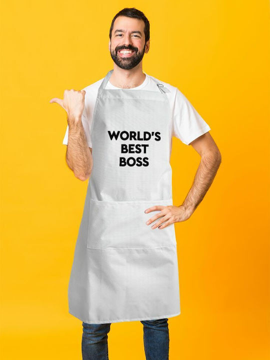 Koupakoupa best boss Küchenschürze Weiß KP_343_APRON-BBQ-ADULT 1Stück