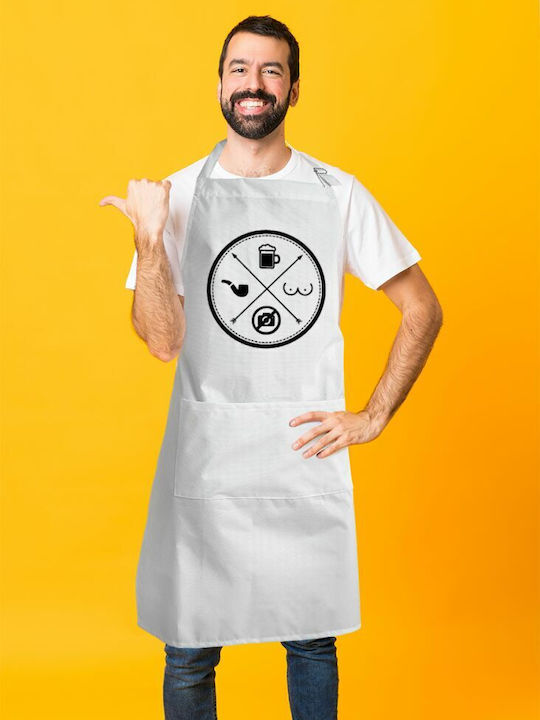 Koupakoupa Küchenschürze Weiß KP_8149_APRON-BBQ-ADULT 1Stück