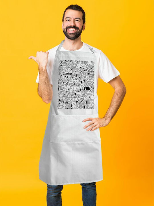 Koupakoupa Ποδιά Κουζίνας Λευκή KP_1056_APRON-BBQ-ADULT