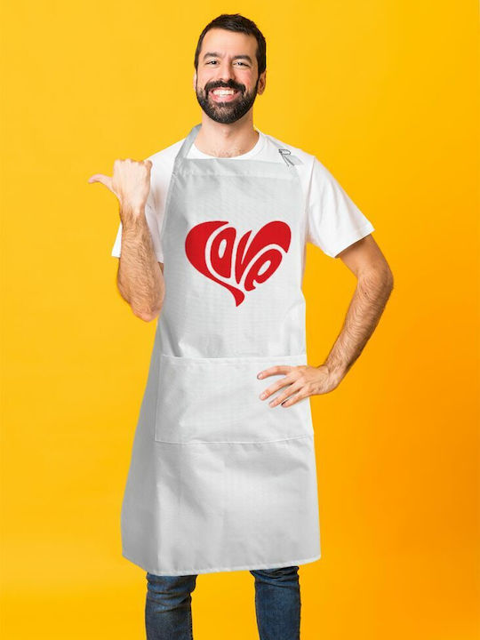 Koupakoupa Love Küchenschürze Weiß KP_5330_APRON-BBQ-ADULT 1Stück