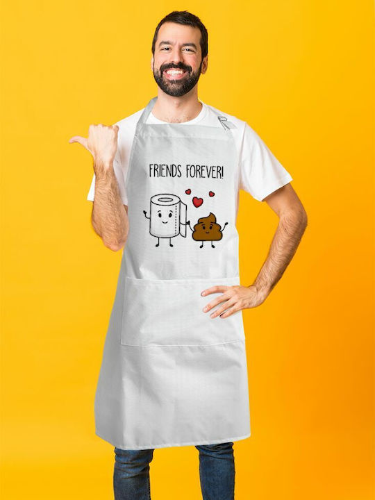 Koupakoupa Friends forever Ποδιά Κουζίνας Λευκή KP_5958_APRON-BBQ-ADULT