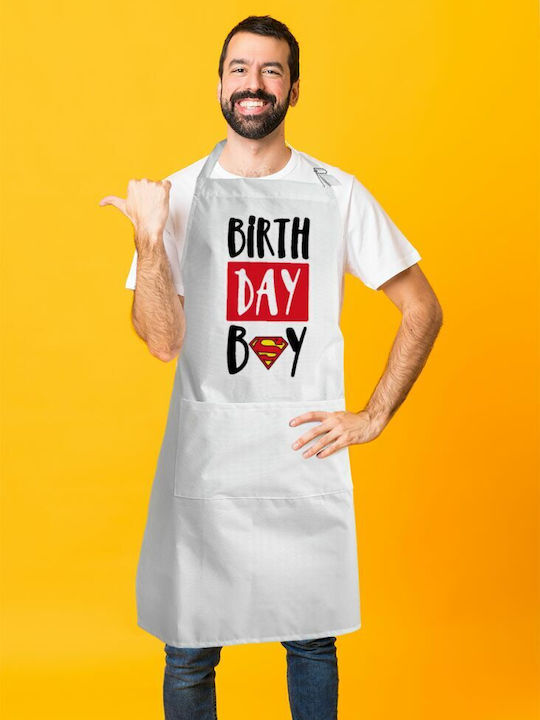 Koupakoupa day Boy superman Küchenschürze Weiß KP_5334_APRON-BBQ-ADULT 1Stück