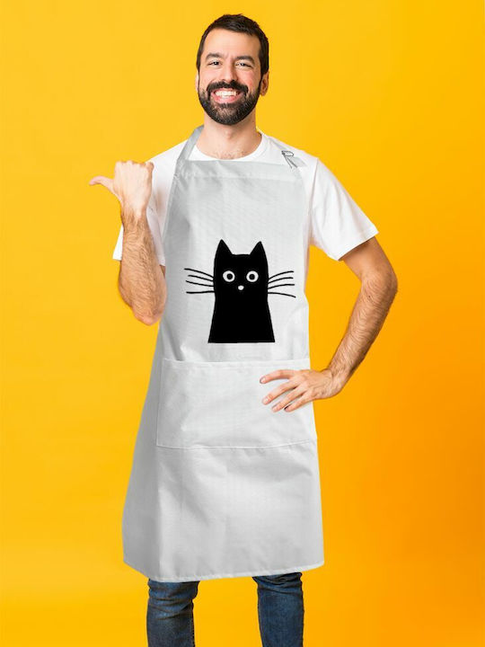 Koupakoupa γάτα Ποδιά Κουζίνας Λευκή KP_2524_APRON-BBQ-ADULT