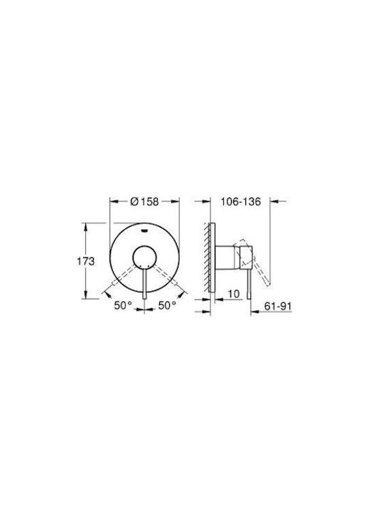 Grohe Essence Mischpult Einbau für Dusche Silber