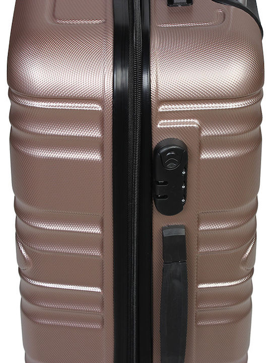 Keskor Cabin Hard Pink Gold Suitcase With 4 Wheels Height 56cm